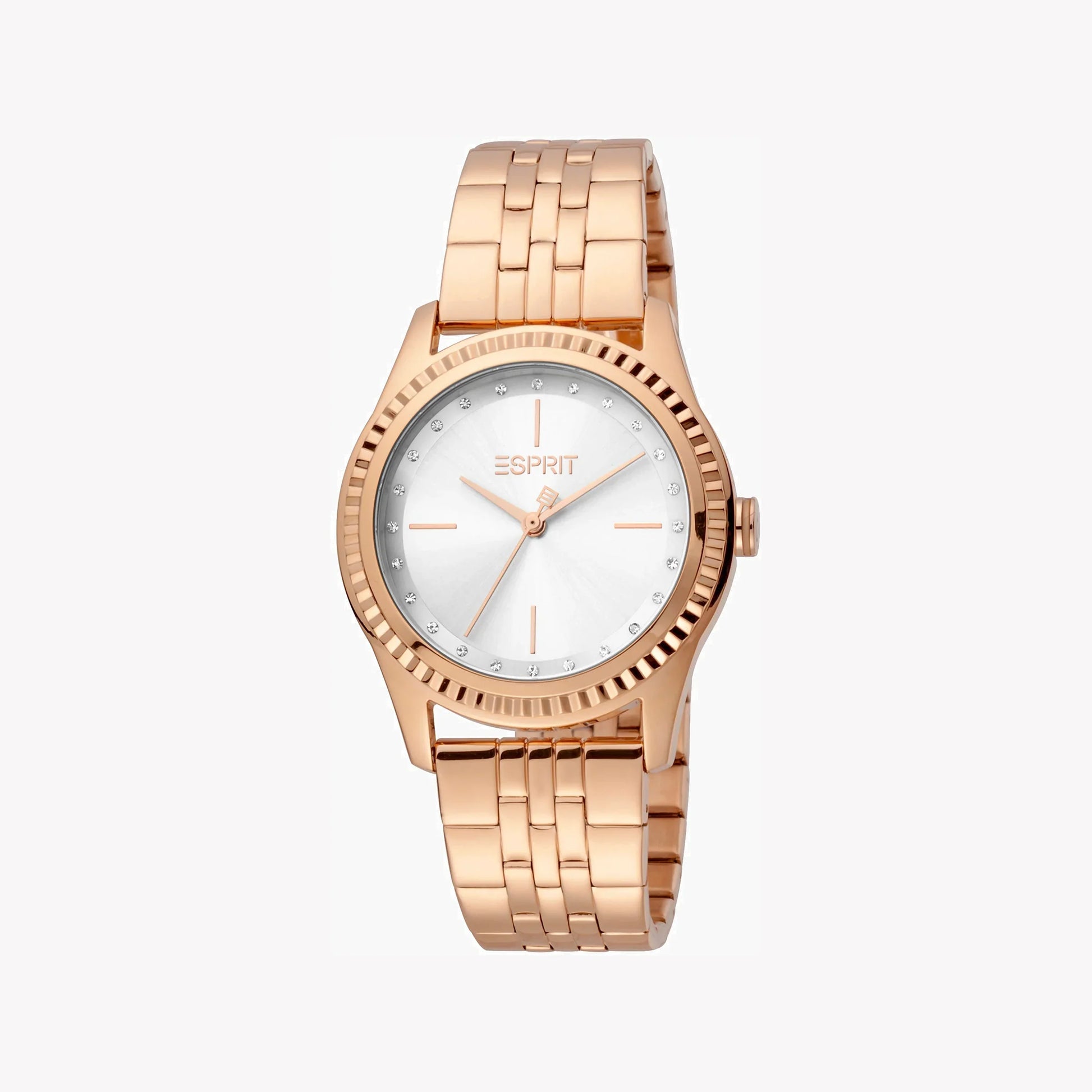 Esprit Women's Rose Gold Stainless Steel Watch, Silver Dial | Es1l199m0015-0