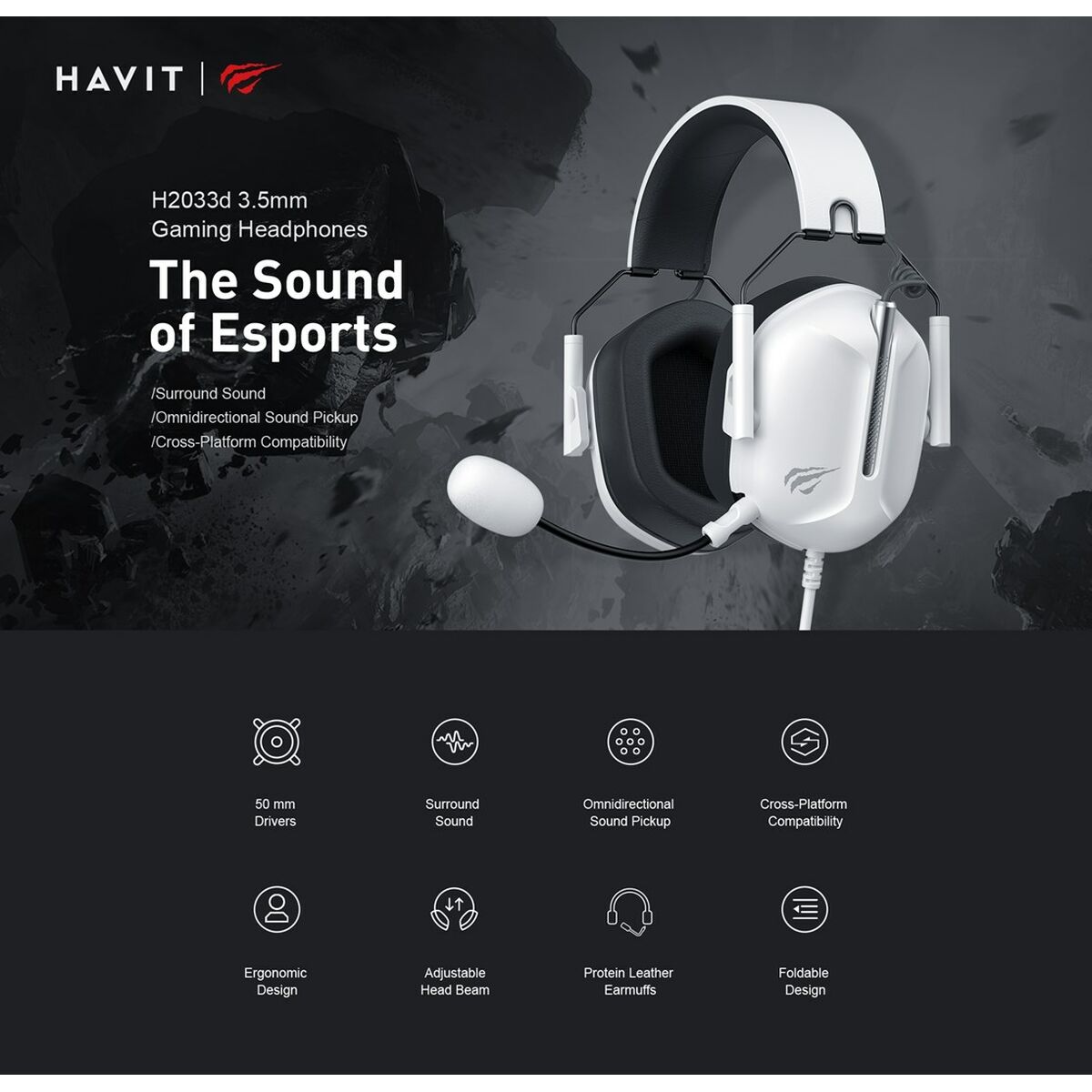 Gaming Headset with Microphone Havit H2033d-3