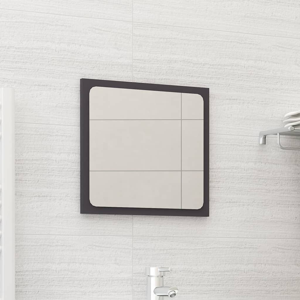 NNEVL Bathroom Mirror Grey 40x1.5x37 cm Chipboard-0