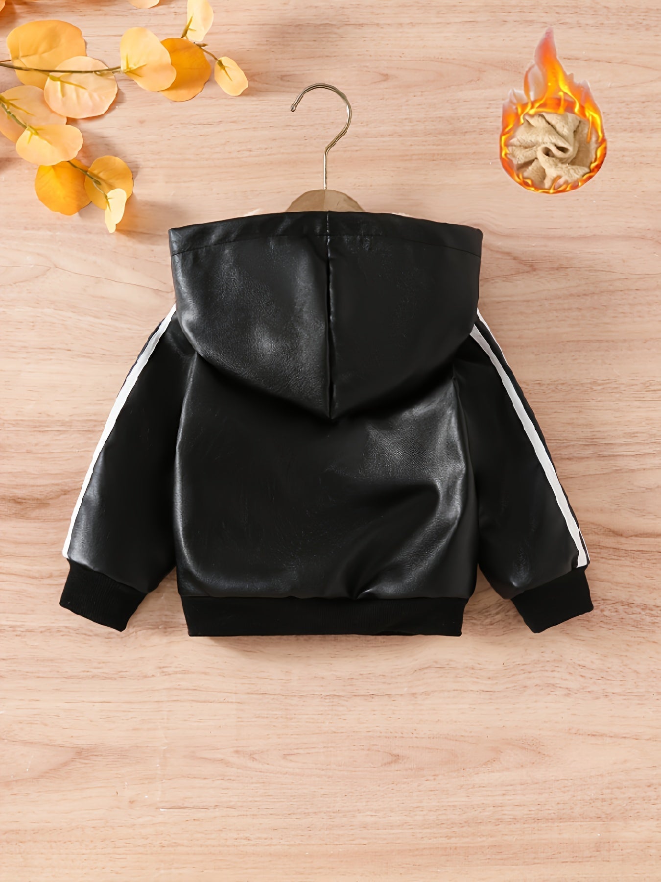 Boys’ Hooded Winter Jacket Plush Windproof Coat-1