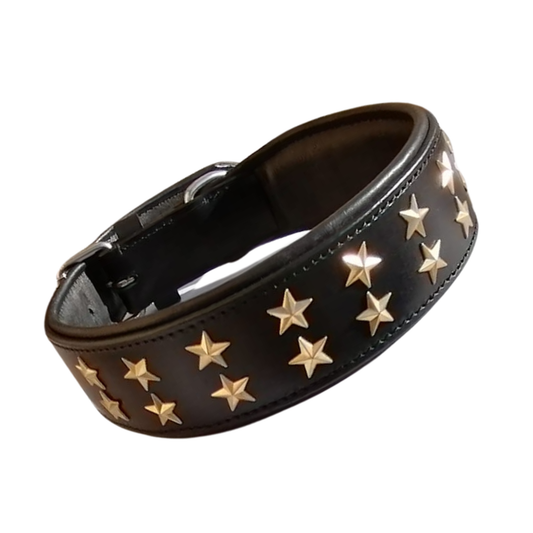 Collar de Cuero Genuino para Perros – Estilo Punk con Tachuelas – Talla XL 5cm Ancho | IULIUS-0