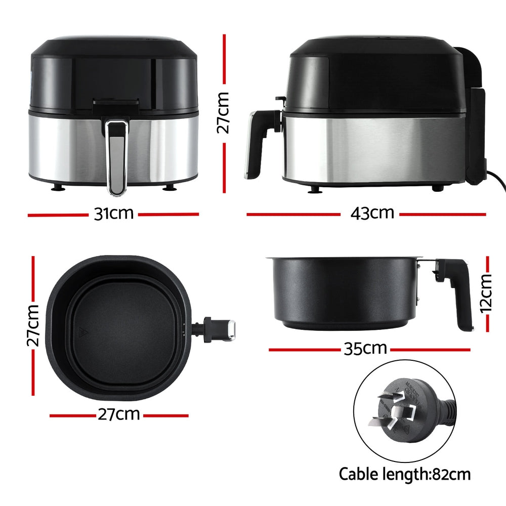 NNEDSZ Devanti 5.5L Air Fryer & Grill LCD Fryers 1500W-1