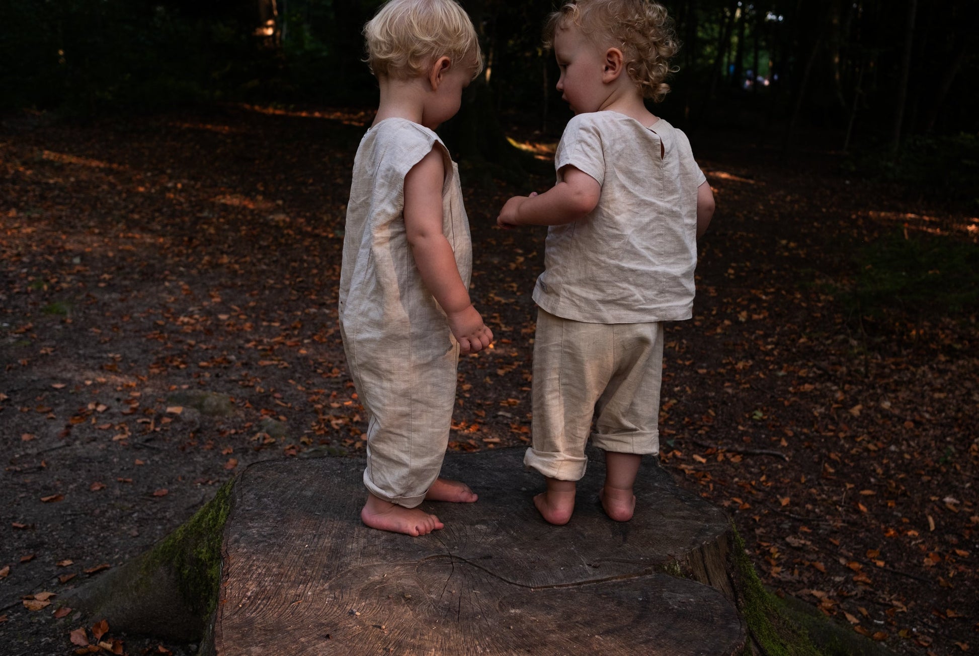 Ramie Baby/Kid Clothing Set - Beige-3
