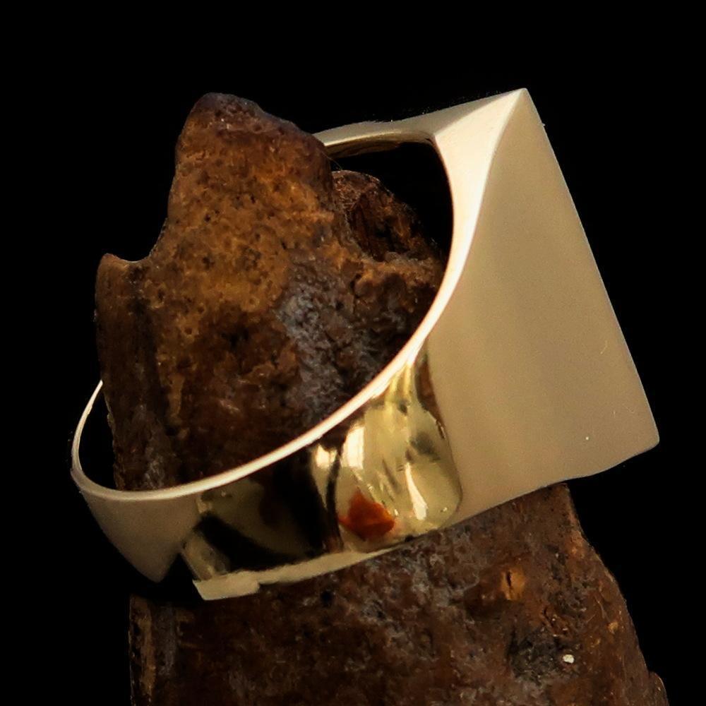 Excellent crafted Men's Chess Ring red Horse Head - Solid Brass-3