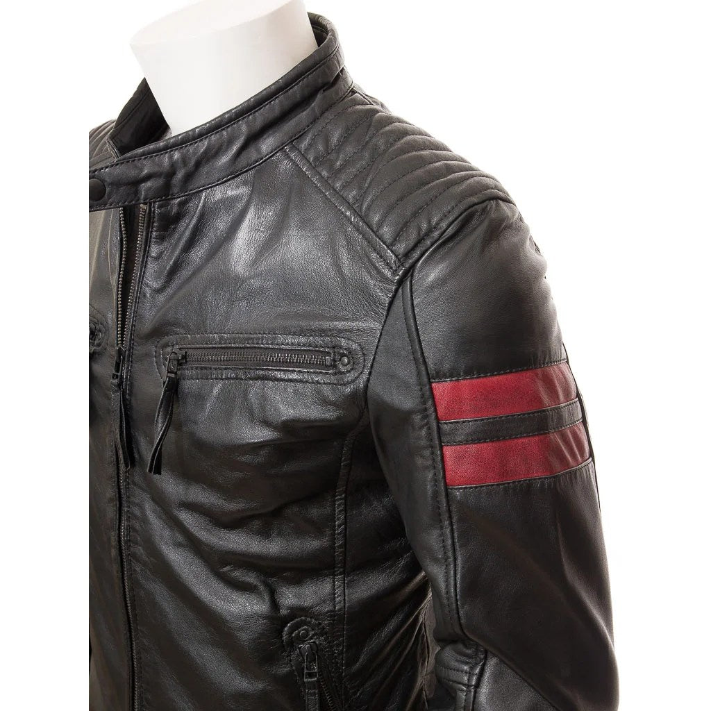 MEN BLACK LEATHER BIKER JACKET CAMERON-3
