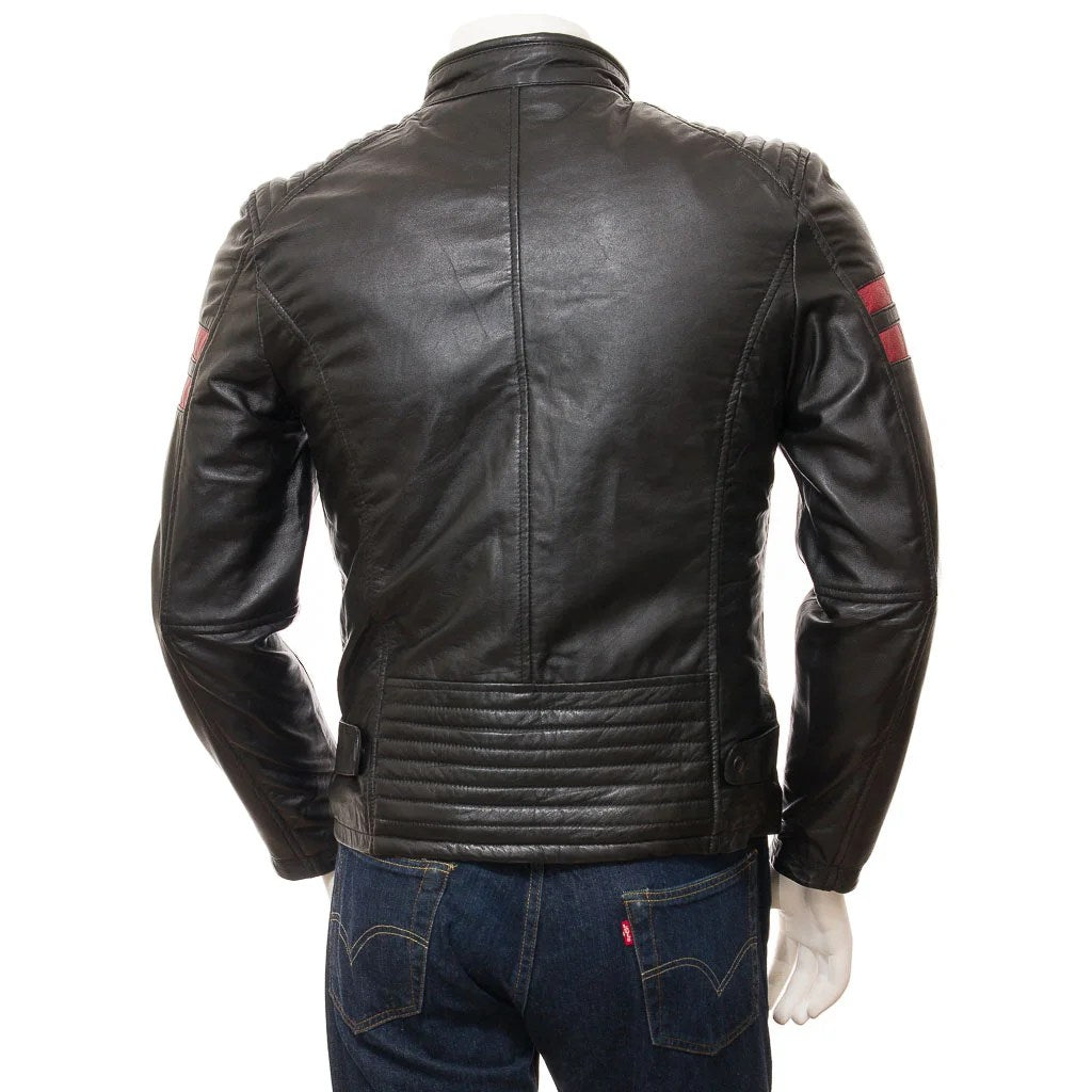 MEN BLACK LEATHER BIKER JACKET CAMERON-2