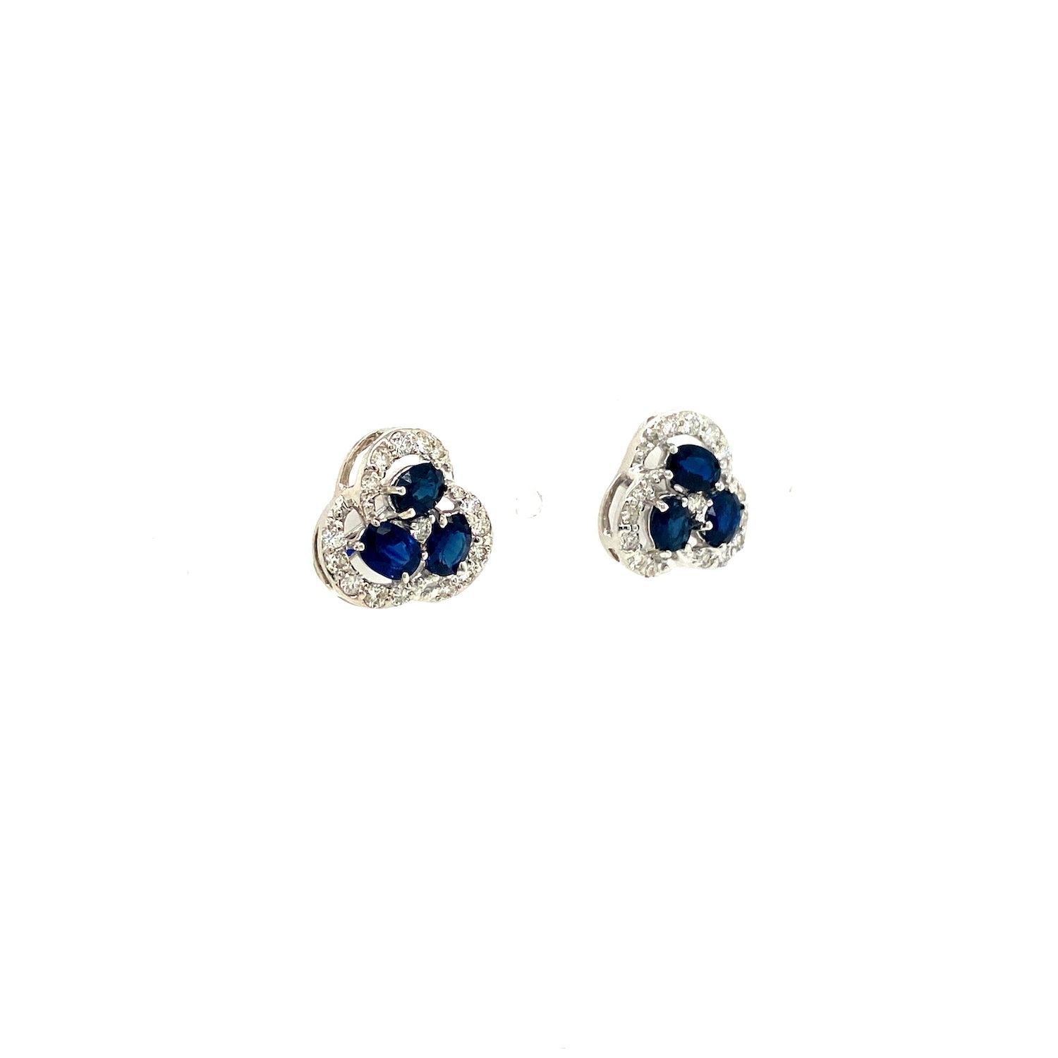 Sapphire and Diamond Earrings in 14K White Gold - KGT 33388-1