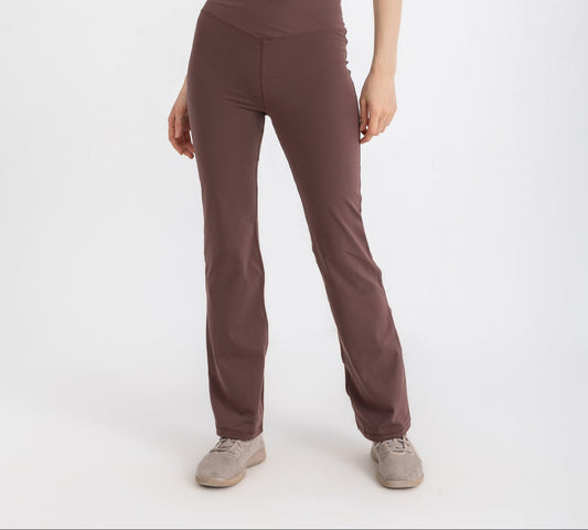 V-Flare Leggings - Deep Mahogany-0