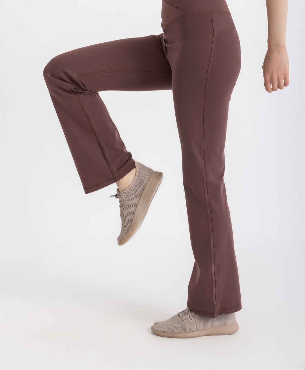 V-Flare Leggings - Deep Mahogany-1