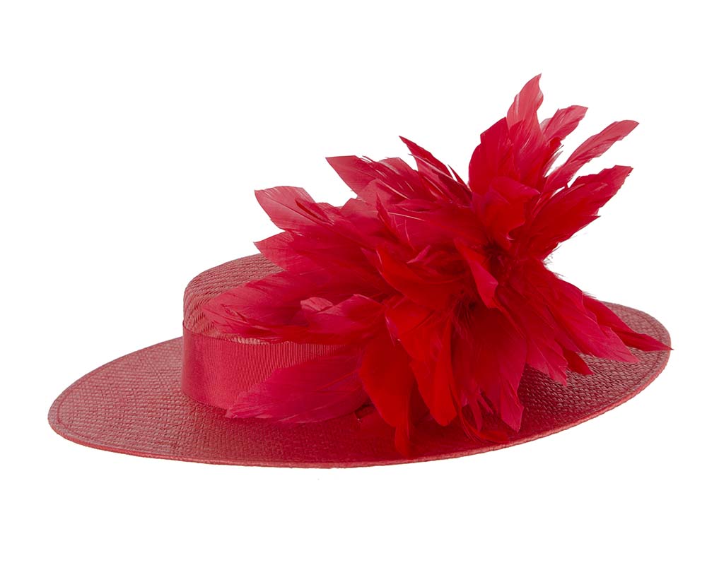 Red boater hat by Max Alexander MA902-2