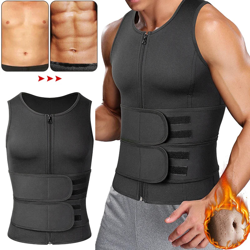 NNEOBA Men Sauna Waist Trainer Fitness Vest Body Shaper-1