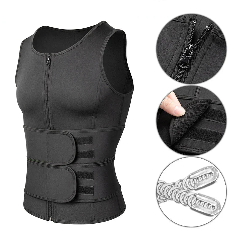 NNEOBA Men Sauna Waist Trainer Fitness Vest Body Shaper-0