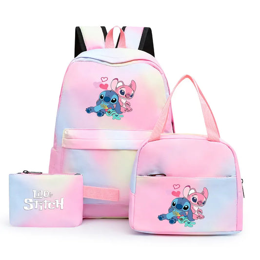 3 PCS Lilo & Stitch Colorful Backpack Set (Includes Lunch Bag)-0