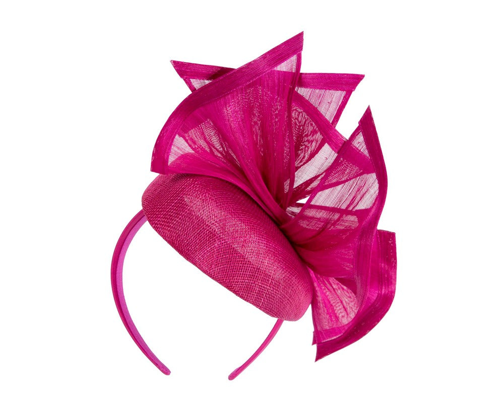 Bespoke magenta racing fascinator by Fillies Collection-5