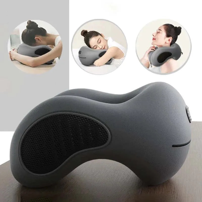 U-Shaped Memory Foam Neck Pillow Travel Support Dark Gray-1