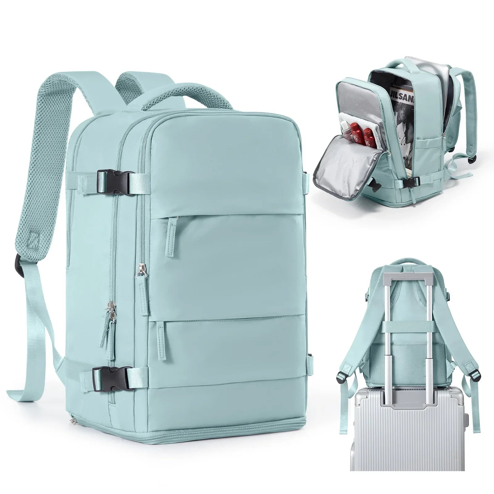 Waterproof Backpack Air Cushion Support Blue-0