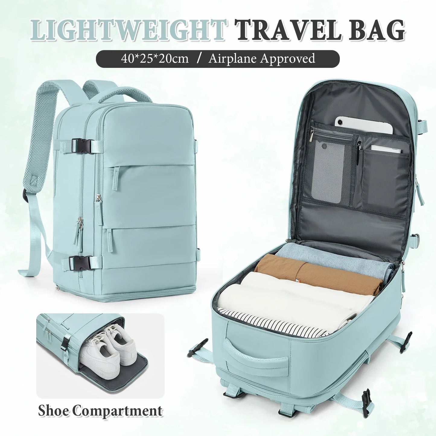 Waterproof Backpack Air Cushion Support Blue-1