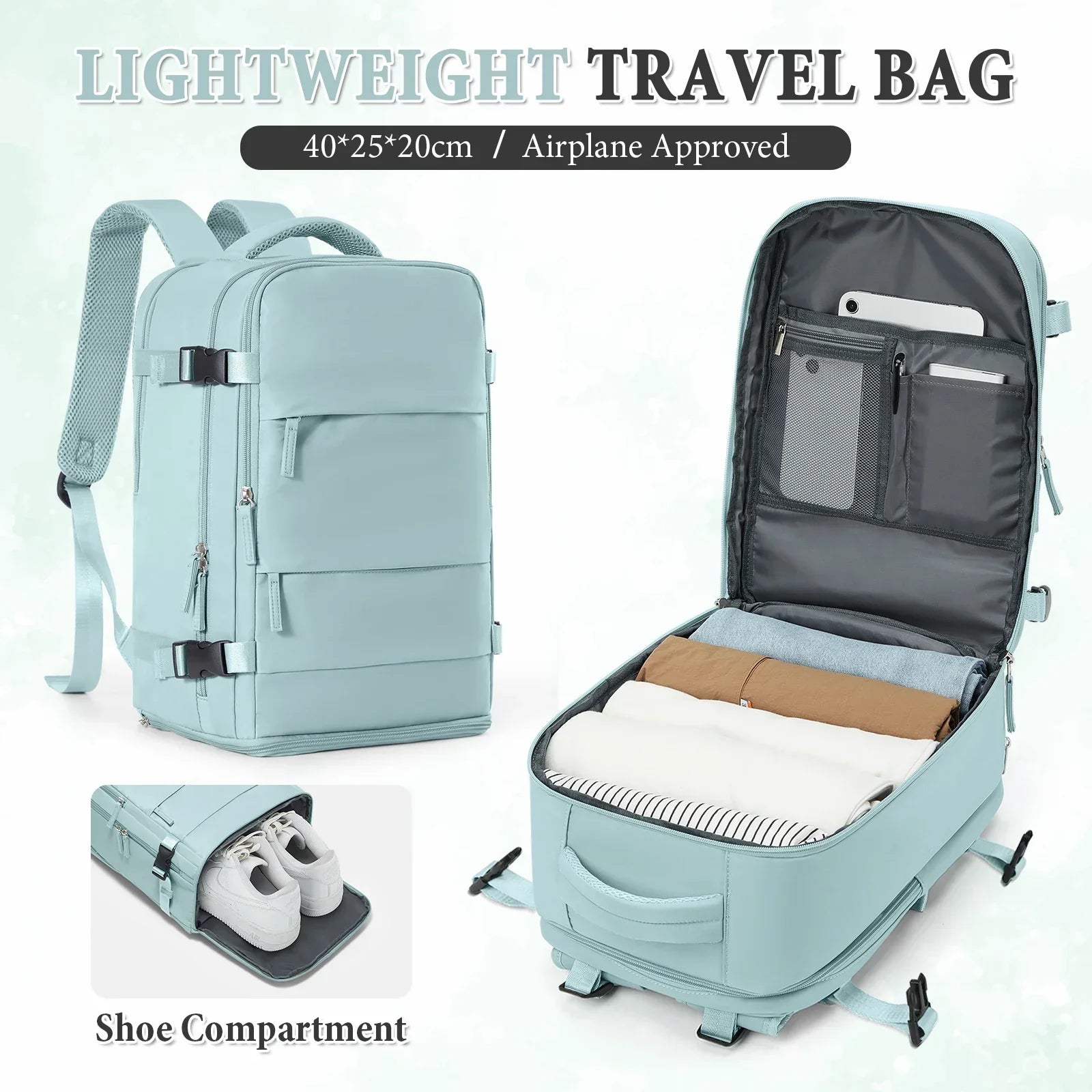 Waterproof Backpack Air Cushion Support Blue-1