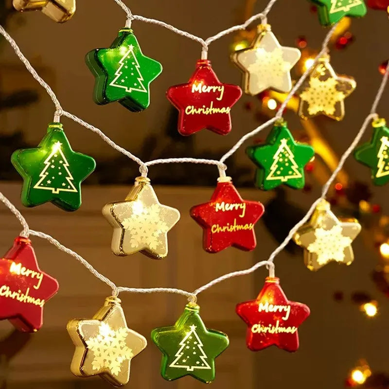 Twinkling Christmas LED Lights String - Festive Star - 2M/10LED-1