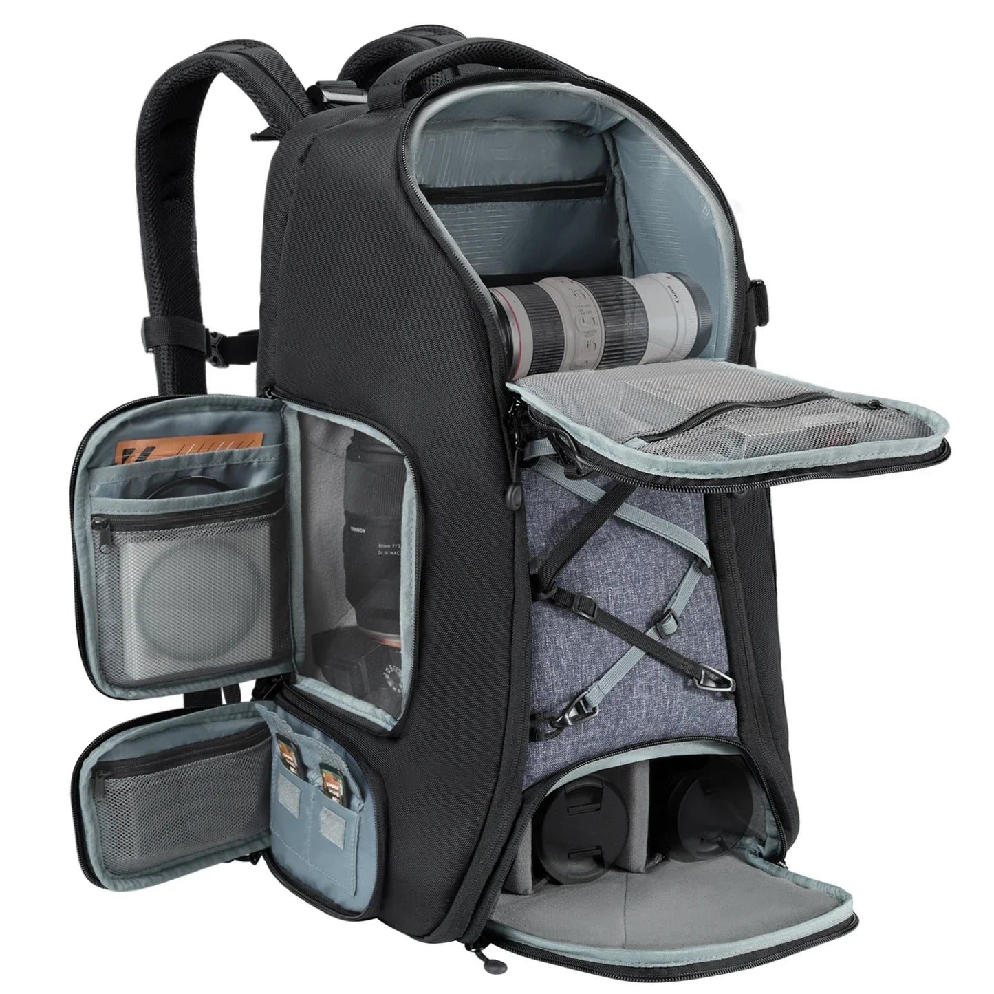 Camera Backpack with Tripod Strap Outdoor Black-0