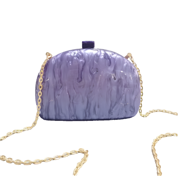 Acrylic Clutch or Crossbody Handbag - White-1