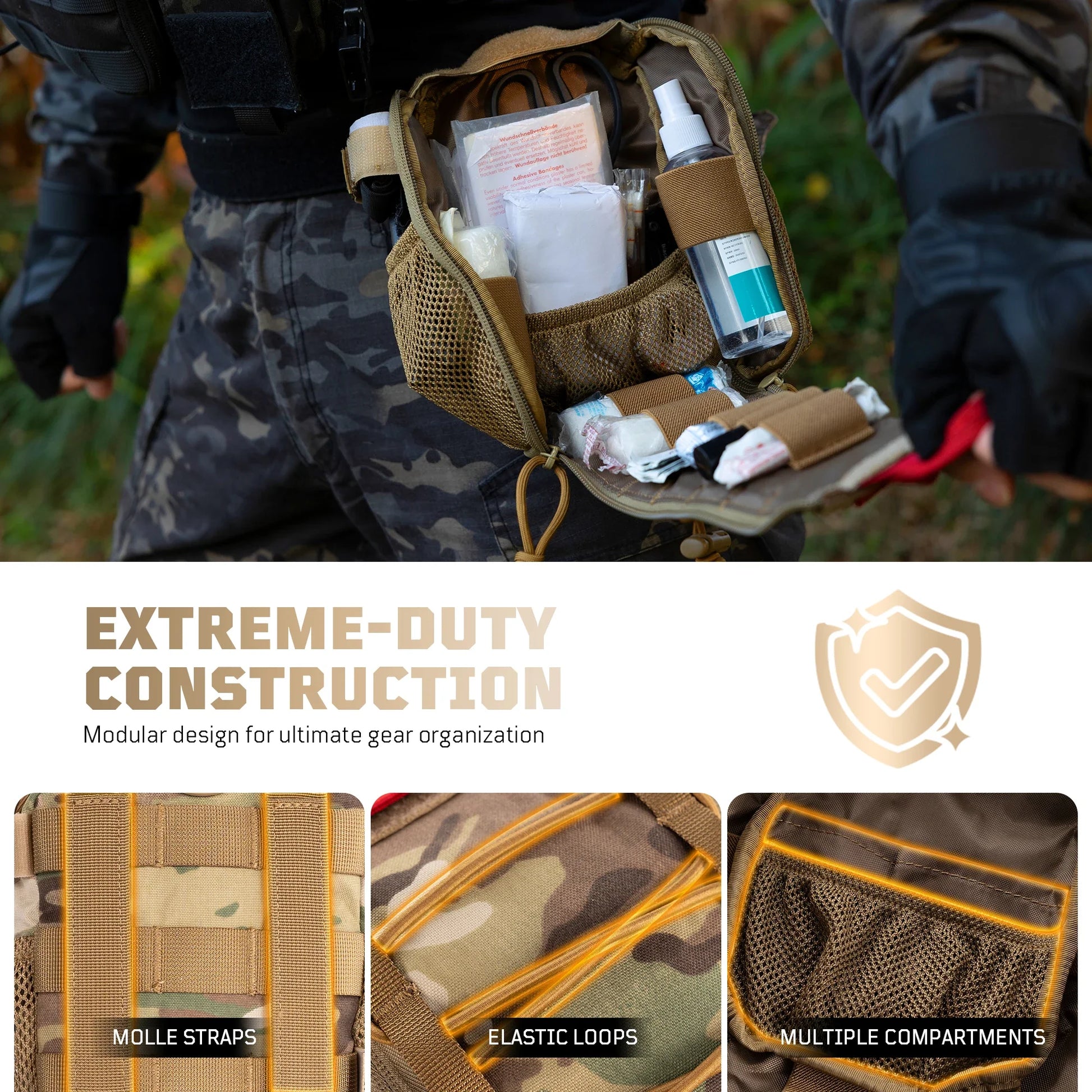NNEOBA Large Medical Pouch Tactical First Aid EMT Waist Bag Camo-2