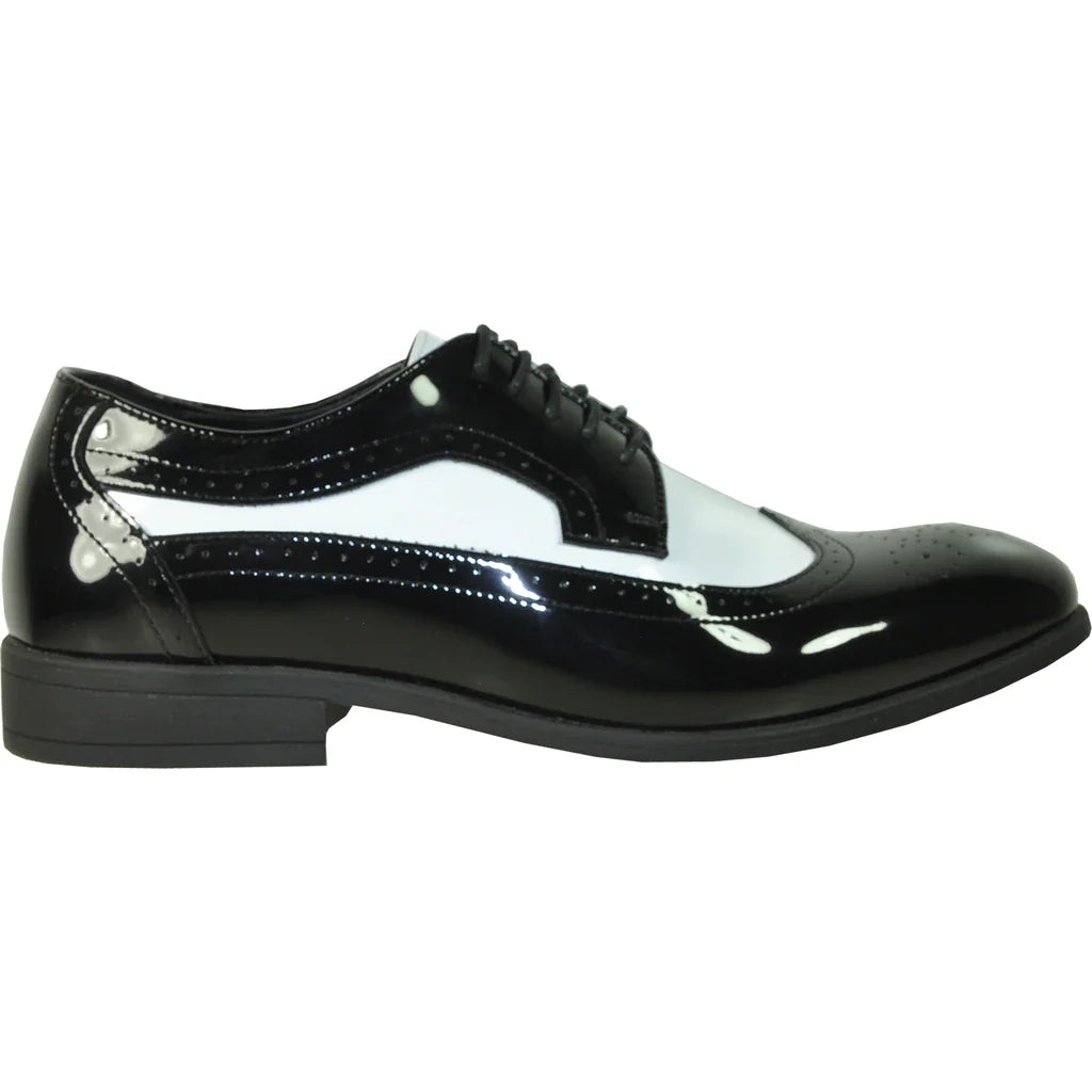 "Telford" Black and White Vangelo Tuxedo Shoes-3