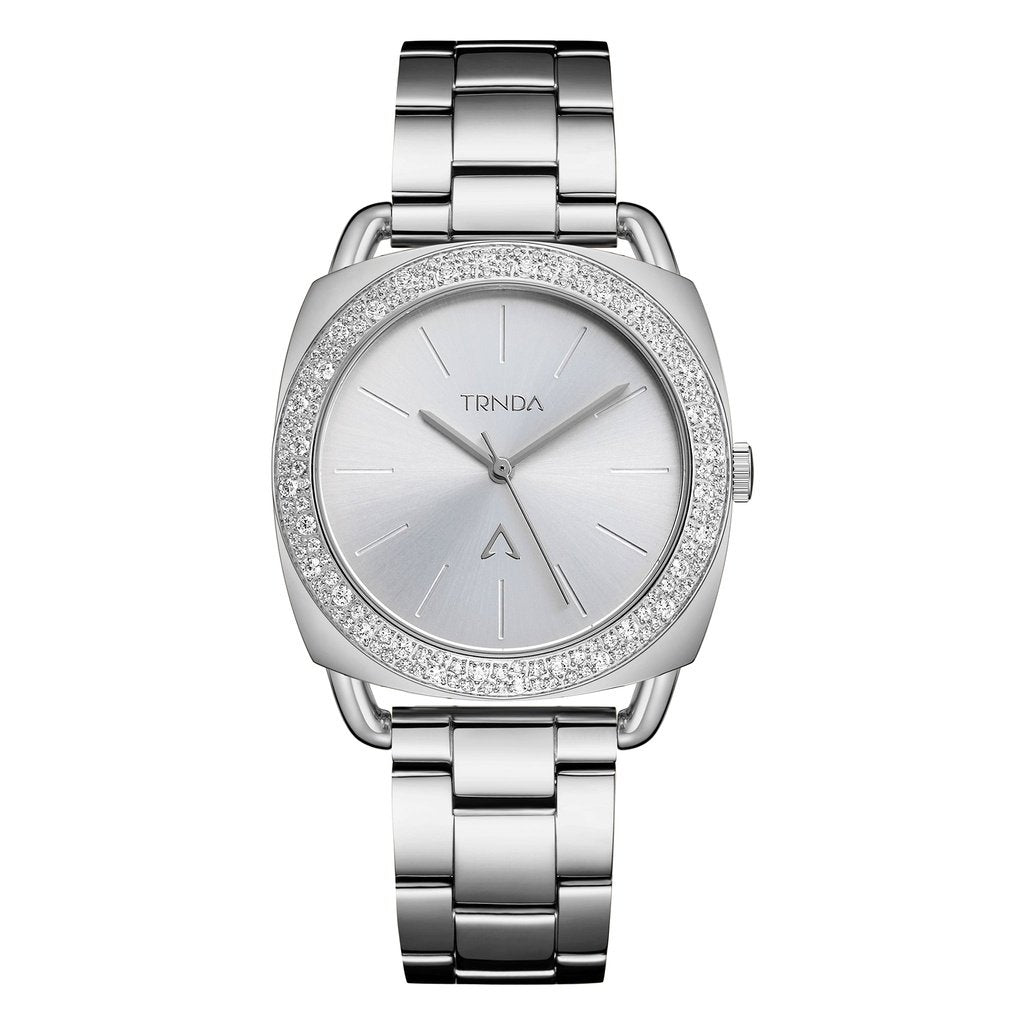 Trnda Women's Silver Stainless Steel Watch, Unique Dial | Trn35ss-0
