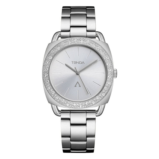 Trnda Women's Silver Stainless Steel Watch, Unique Dial | Trn35ss-0