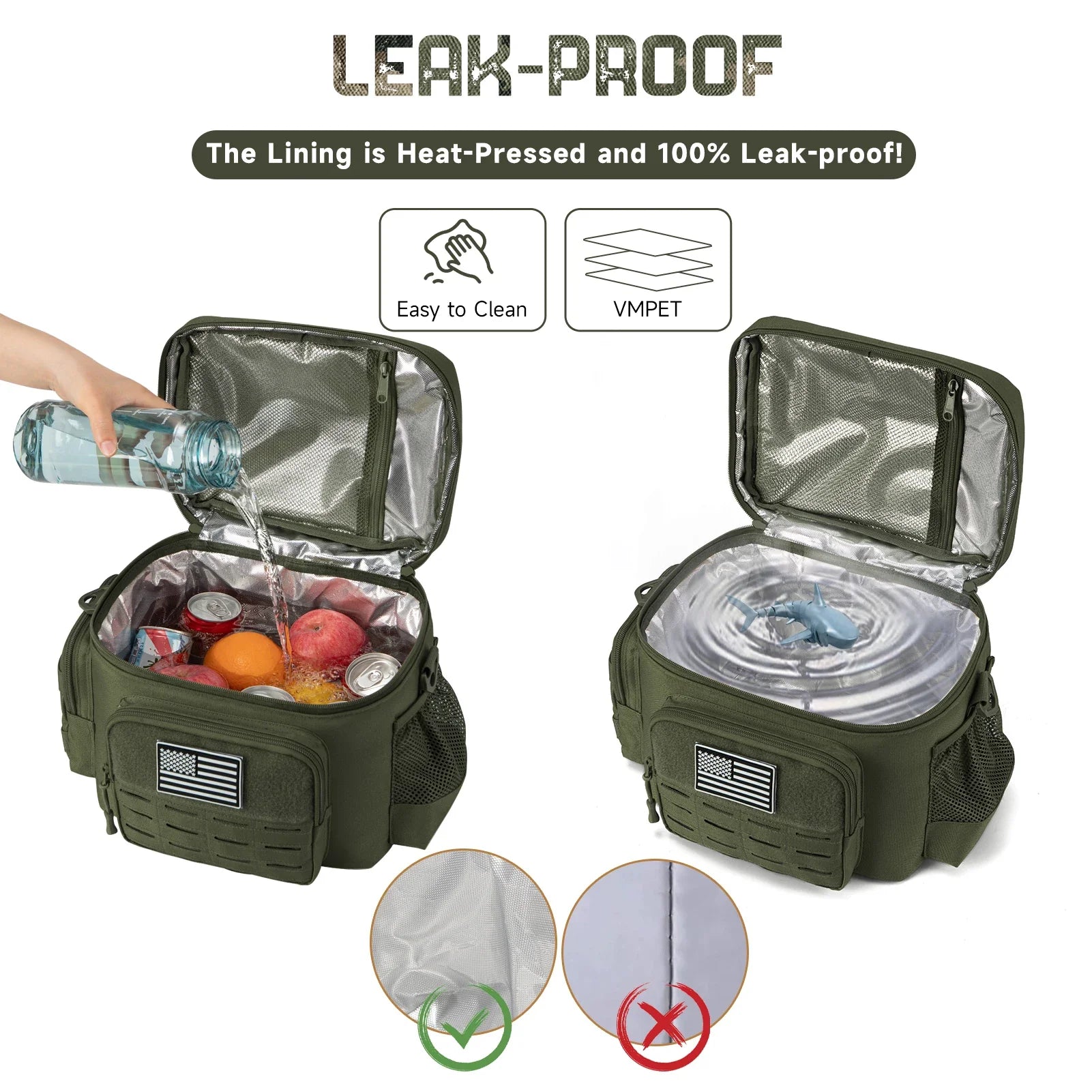 NNEOBA Tactical Lunch Box Heavy Duty Cooler Bag (Green)-4