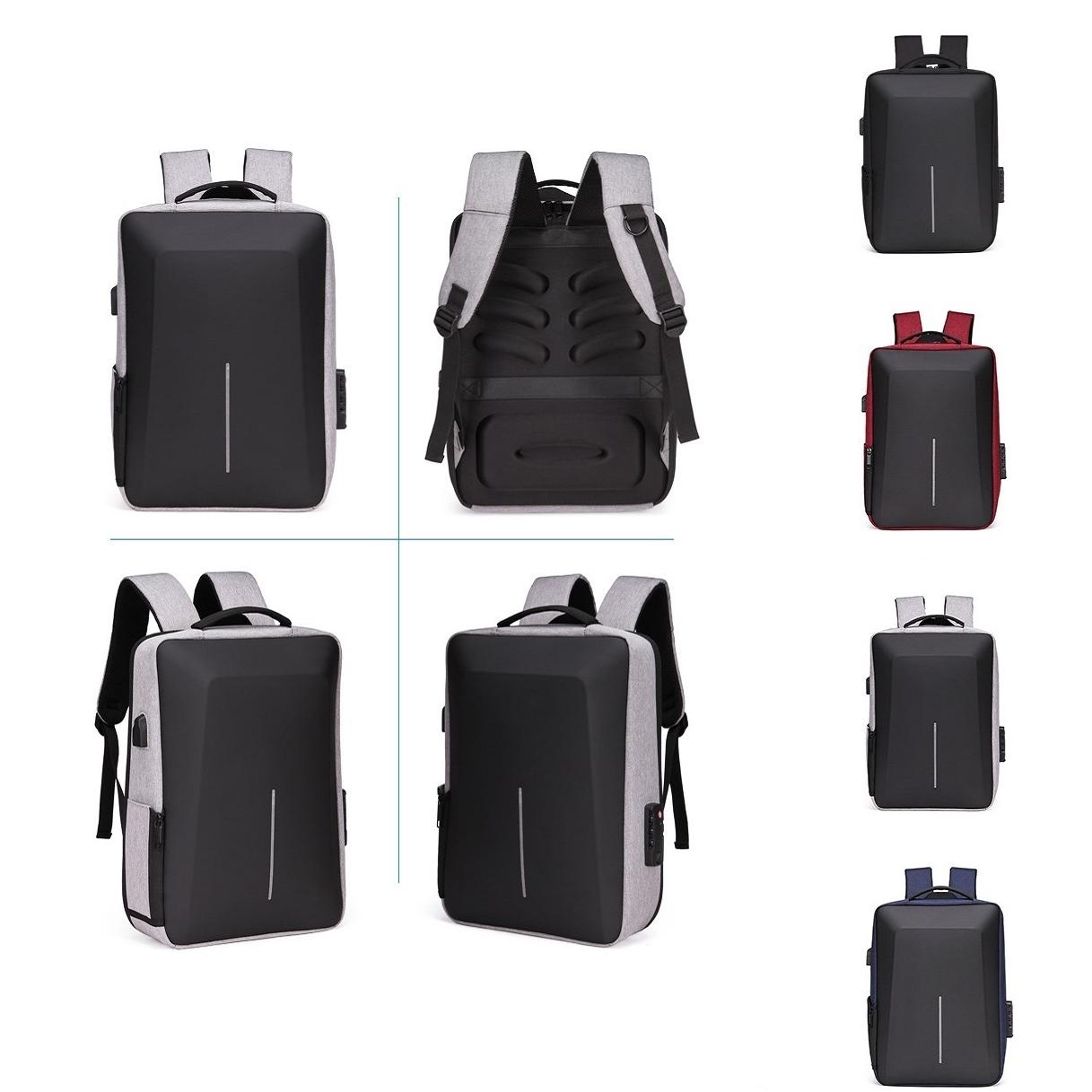 NNEDSZ Anti-theft Hard Shell Backpack for Men - Blue-2