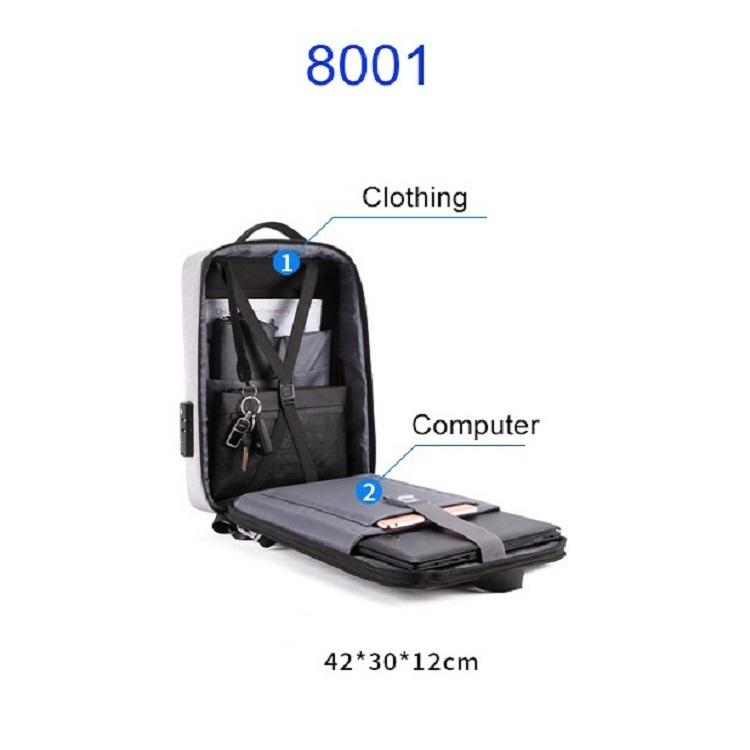 NNEDSZ Anti-theft Hard Shell Backpack for Men - Blue-3