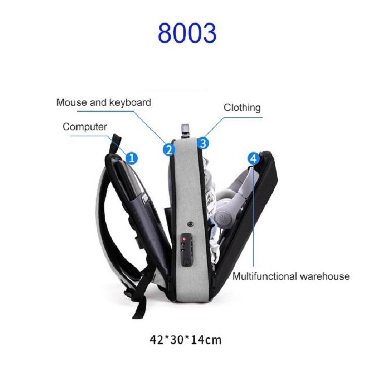 NNEDSZ Hard Shell Backpack Alloy Frame Anti-theft Computer Bag for Men Blue-3