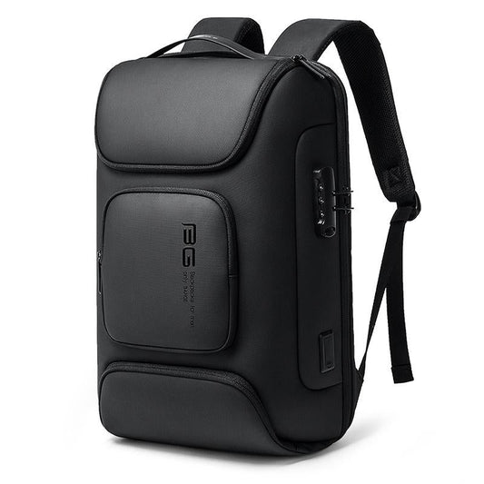 NNEDSZ Waterproof Antitheft Men Backpack for 15.6 Laptop - Travel Ready - Black-0