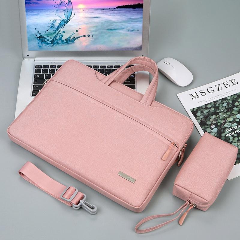 NNEDSZ 12 Laptop Handbag with Shoulder Strap and Power Bag - Inner Bag - Pink-0