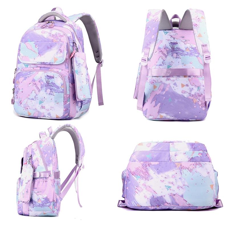 NNEDSZ Backpack Set with Lunch Bag & Pencil Case for Kids - Purple-3