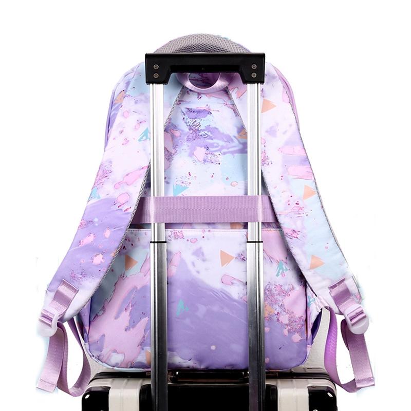 NNEDSZ Backpack Set with Lunch Bag & Pencil Case for Kids - Purple-4