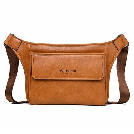 NNEDSZ Large Capacity Crossbody Bag For Men D808 Single Shoulder Bag - Light Brown-0