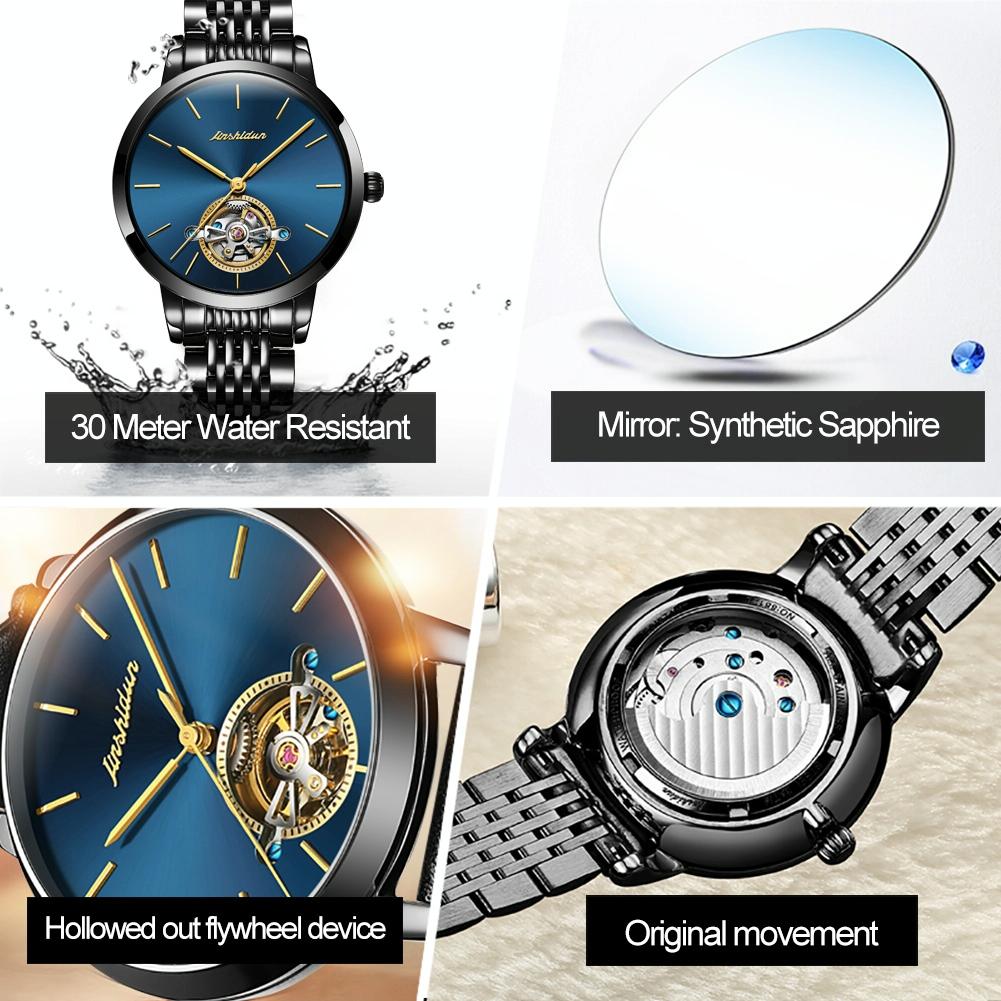 NNEDSZ Waterproof Automatic Mechanical Watch For Women With Simple Hollow Design-3