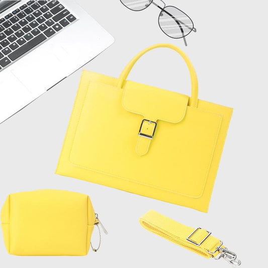NNEDSZ 14-inch Waterproof Laptop Bag with Power Pack - Portable and Durable - Goose Yellow-0