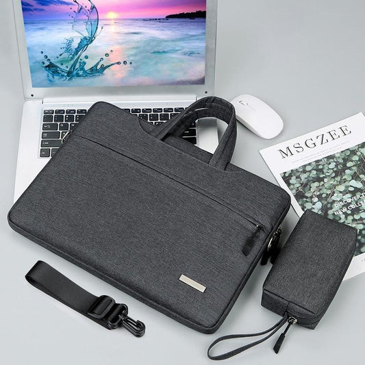 NNEDSZ 12 Laptop Handbag with Shoulder Strap and Power Bag - Inner Bag - Dark Grey-0