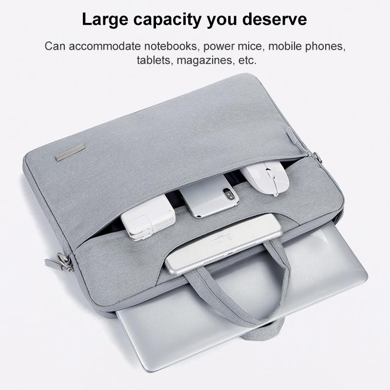 NNEDSZ 12 Laptop Handbag with Shoulder Strap and Power Bag - Inner Bag - Dark Grey-3