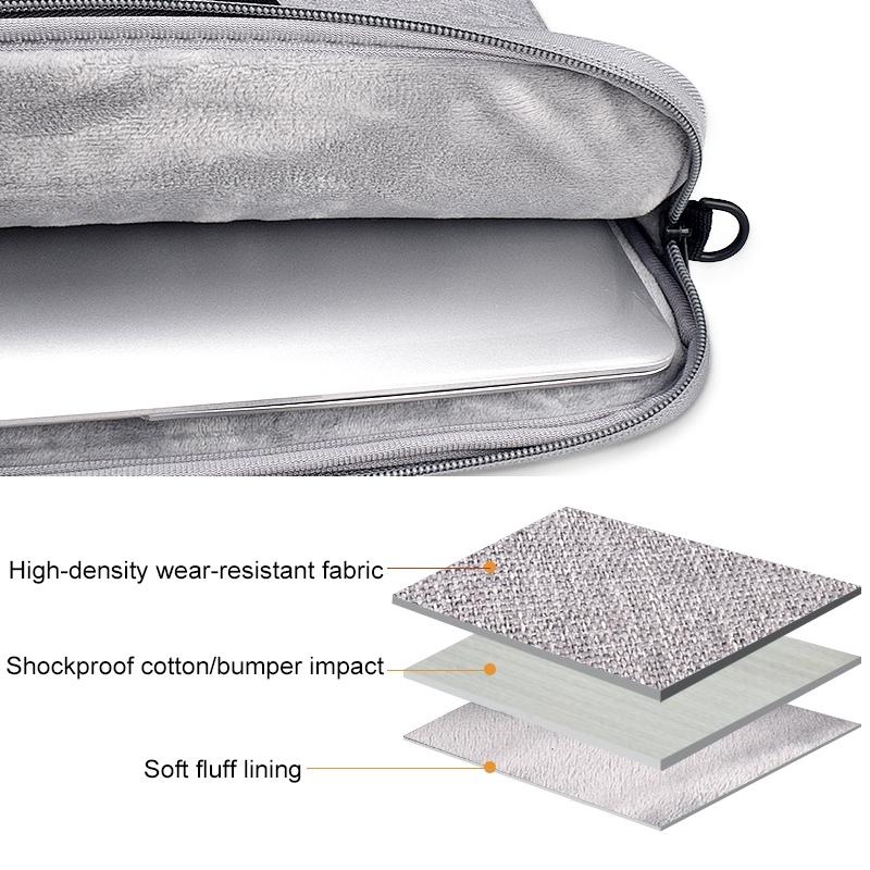 NNEDSZ Portable Laptop Tablet Bag - 15.6 Inch Double Side Pockets Soft Handle Oxford Cloth - Deep Space Gray - Pink-4