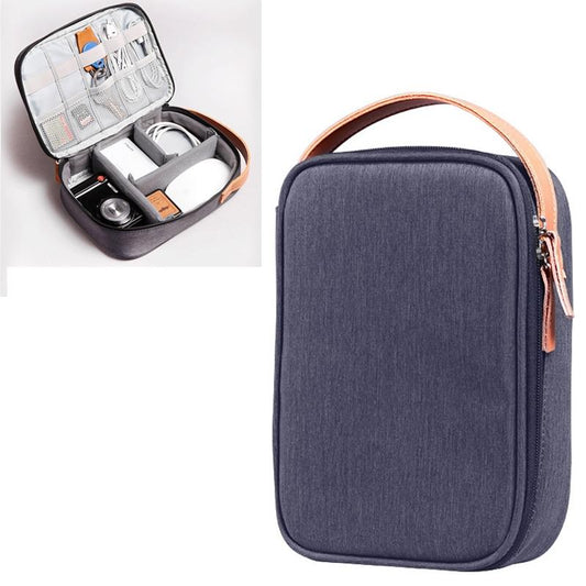 NNEDSZ Portable Multi-function Headphone Charger Data Cable Storage Bag - Ultra Fiber Power Pack - Blue l-0