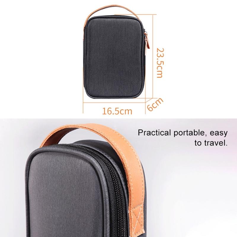 NNEDSZ Portable Multi-function Headphone Charger Data Cable Storage Bag - Ultra Fiber Power Pack - Blue l-3