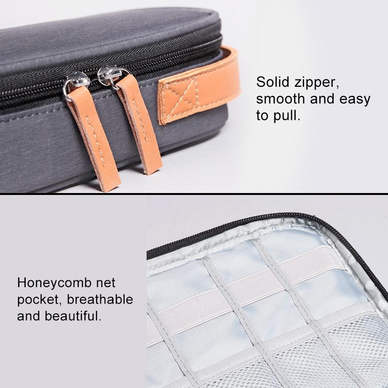 NNEDSZ Portable Multi-function Headphone Charger Data Cable Storage Bag - Ultra Fiber Power Pack - Blue l-4