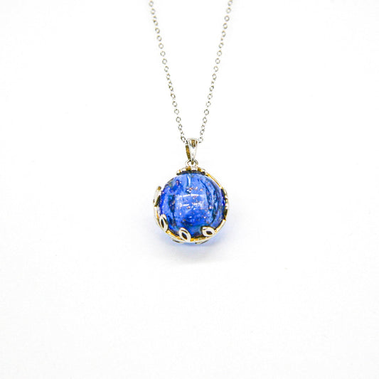 NNEDSZ Gift Box - Aroma Necklace White Gold - Planet Celestial Sapphire (Blue) + Purify Oil Blend-0
