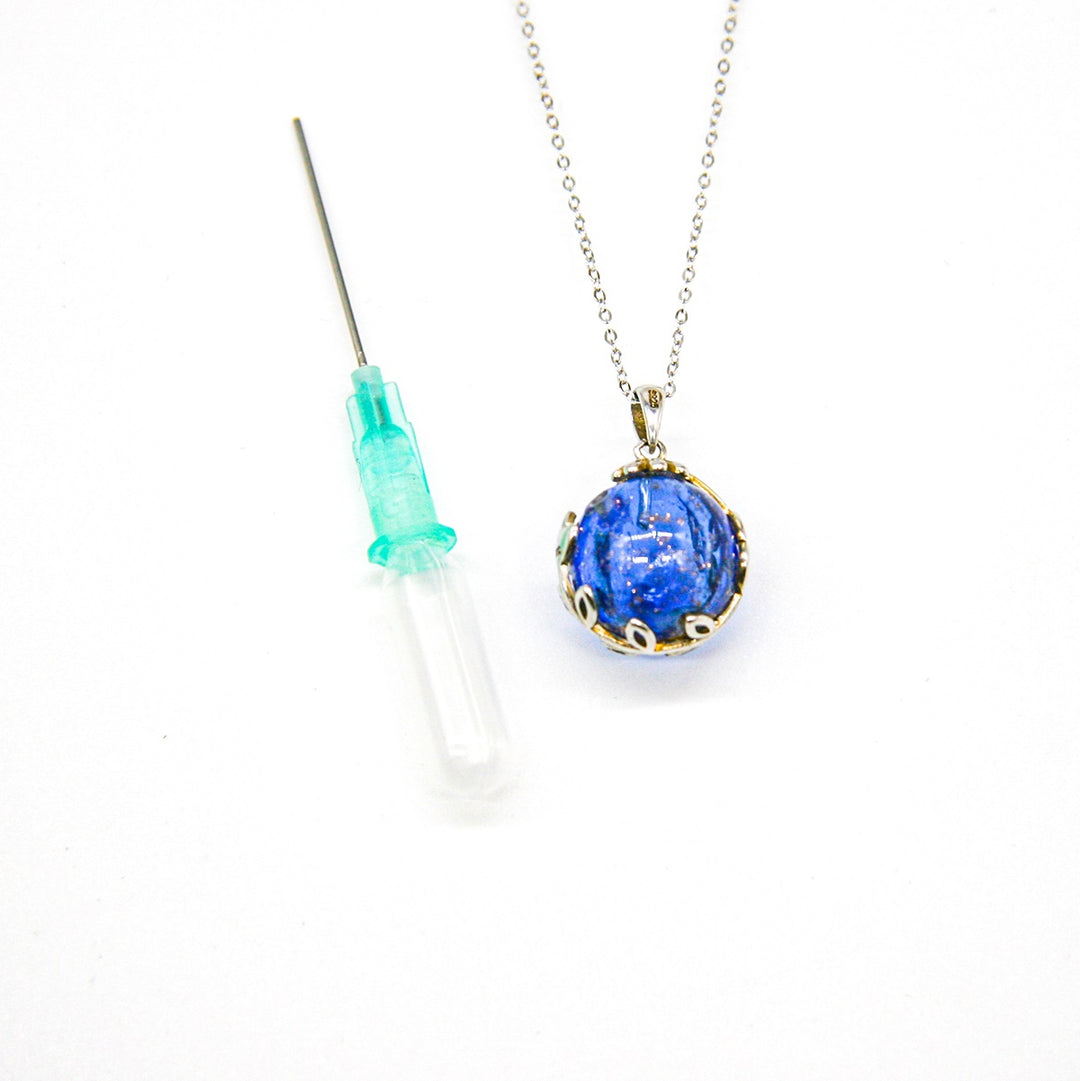 NNEDSZ Gift Box - Aroma Necklace White Gold - Planet Celestial Sapphire (Blue) + Purify Oil Blend-3