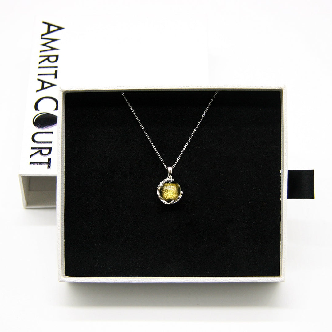 NNEDSZ Gift Box - Aroma Necklace White Gold - Planet Stellar Midnight (Golden dark blue) + Purify Oil Blend-2