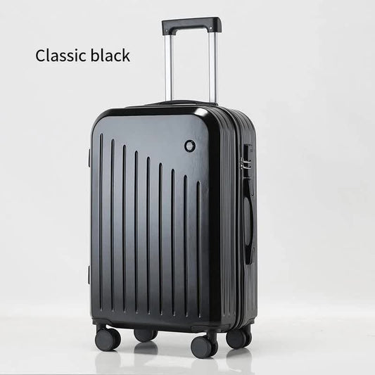 NNEDSZ Smart Carry-On Luggage with Cup Holder & USB Charging Port - Black Color Spinner Suitcase for Travel Convenience  20 inch-0